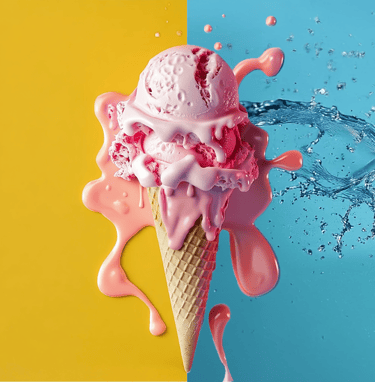 Melting pink ice cream – bold marketing that stands out.