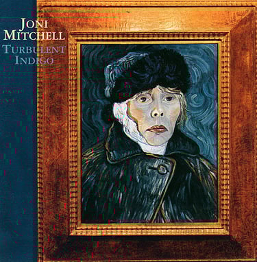 Turbulent Indigo features another self-portrait by Joni Mitchell