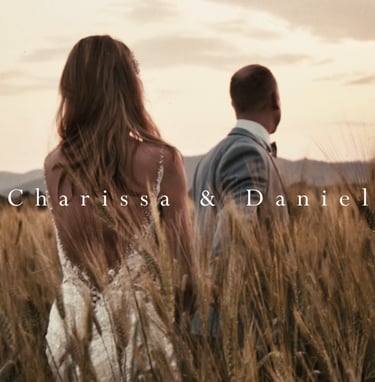 a man and woman standing in a field, destination wedding in italy