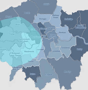 a map of Avra cleaning services area a map of the city of london