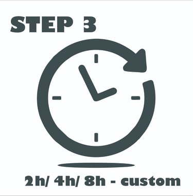 a clock with the words step 3 in the middle of it
