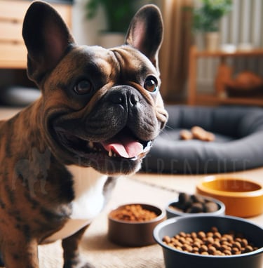 Bulldog Frances comida y cama