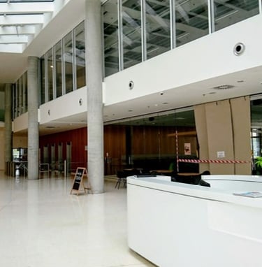 An image of a reception to show robots can help deliver takeaways, parcels or guide customers