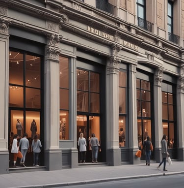 A focused business meeting where a team discusses growth strategies using charts and laptops.