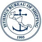 Isthmus Bureau of Shipping logo featuring a blue anchor, Central America map, and 1995 establishment date.