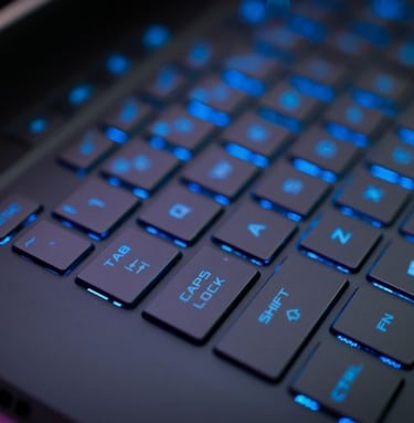 A computer keyboard symbolizing asking questions to an AI assistant