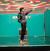 a man standing on a stage