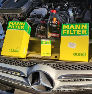 Мал сервис Mercedes со Mann Filter и Motul