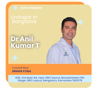 A graphical representation highlighting Dr. Anil Kumar T as the Best Urologist in Bangalore.