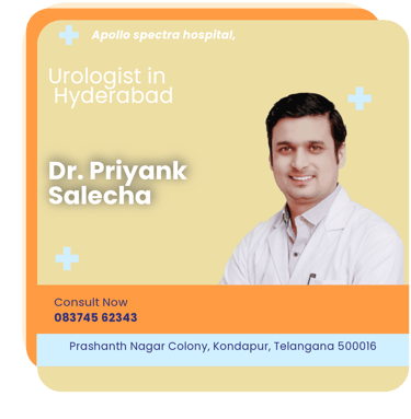 A graphical representation highlighting Dr. Priyank Salecha as the Best Urologist in Hyderabad.