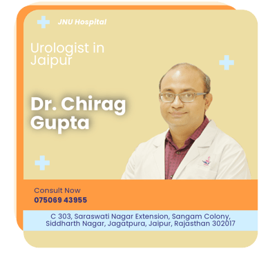 A graphical representation highlighting Dr. Chirag Gupta as the Best Urologist in Jaipur.