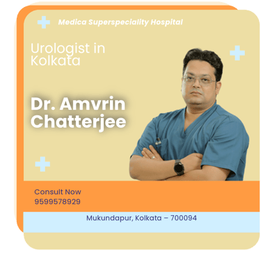 A graphical representation highlighting Dr. Amvrin Chatterjee as the Best Urologist in Kolkata.