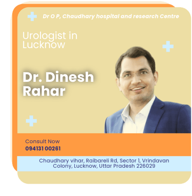 A graphical representation highlighting Dr. Dinesh Rahar as the Best Urologist in Lucknow.