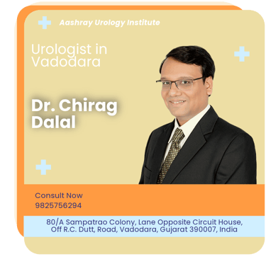 A graphical representation highlighting Dr. Chirag Dalal as the Best Urologist in Vadodara.