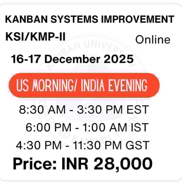 Kanban Systems Improement KSI KMP-II KMP Training Kanban University
