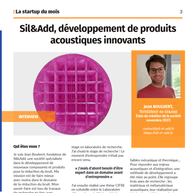 capture d'écran de la lettre d'information de le Mans Innovation
