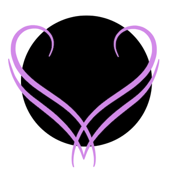 Black circle with two healing hands