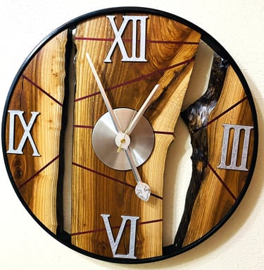 Metal and Wood Wall Art Clock.