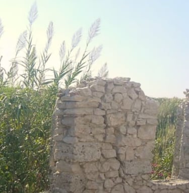 Ruina a ser reformada em Susak, Croácia