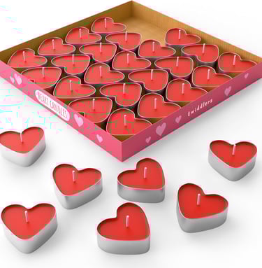 Red Love Heart Candles
