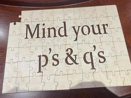 "mind your p's and q's" jigsaw puzzle
