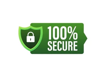 a green badge with a lock and a lock on it