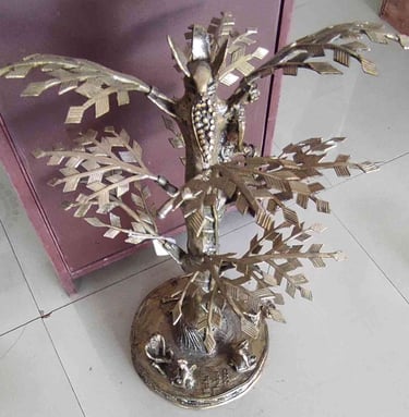 "Brass Sulfi tree sculpture – handcrafted tribal art – Bastar style home decor-for foreign trade"