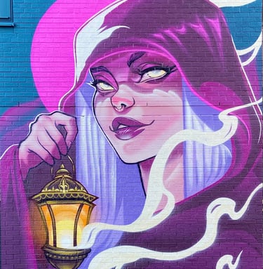 Silent Wisdom - mural en Belfast, street art, arte urbano por Ona Salvador
