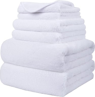 a stack of towels and a stack of towels