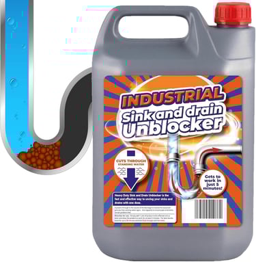 a bottle of industrial cleaner and a bottle of cleaner
