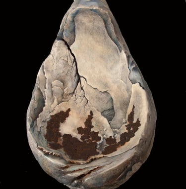 "Fracked" Colored Pencil on Hydrostone $1500