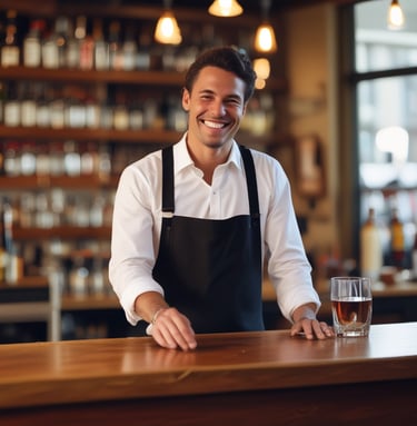 Happy restaurant owner 