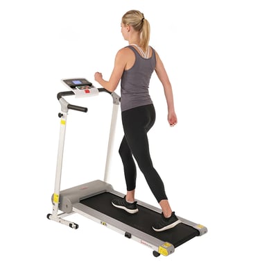 riding a treadmill