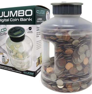 Jumbo Digital Coin Counter Bank