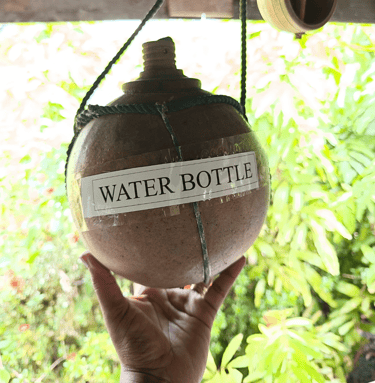 Handmade water bottle from a Gourd
