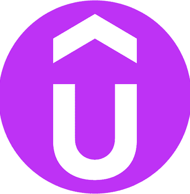 a purple u - shaped uploader with a house in the middle