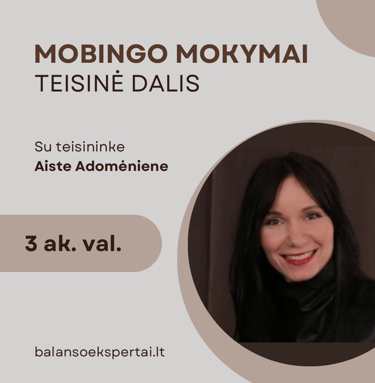mobingo mokymai teisinė dalis