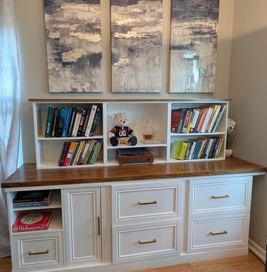 Custom living office built-in with shelving and books Dayton OH