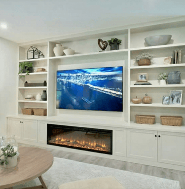 Custom entertainment center built-in with TV mount Dayton OH