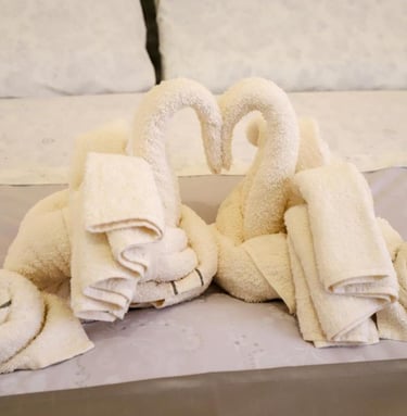 due cigni fatti con gli asciugamani 