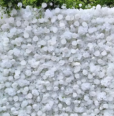 5D White Rose Backdrop