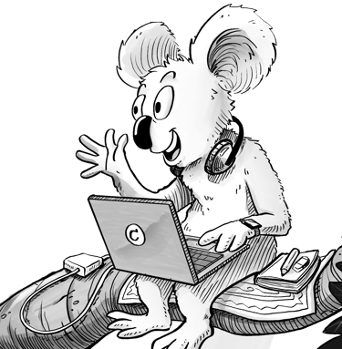 Vilkuttava Koala
