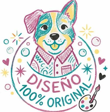 ilustracion de un perro que que se hace un diseno 100% original