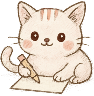 a cute chubby kitten drawing on paper