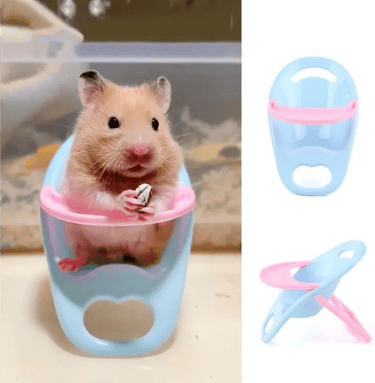 Silla de hámster con bandeja, color azul con rosa