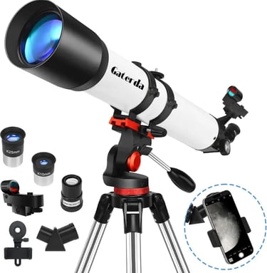 Gaterda Telescopio Astronómico Adultos, 90mm Apertura 700mm Refractor Profesional 