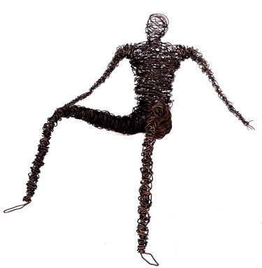 L'homme assis sculpture fil de fer Wilfrid Bricourt