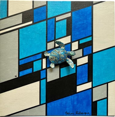 Toile tableau lampe Ligne couleurs maxime Risbourque