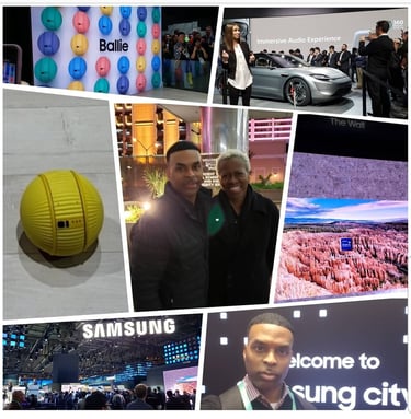 CES social media photo collage.