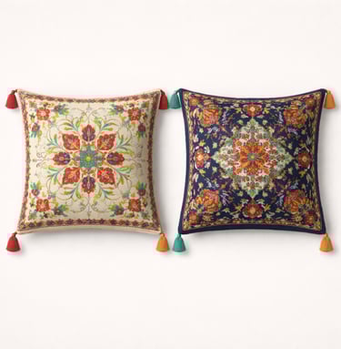 Hand embroidered cushion covers